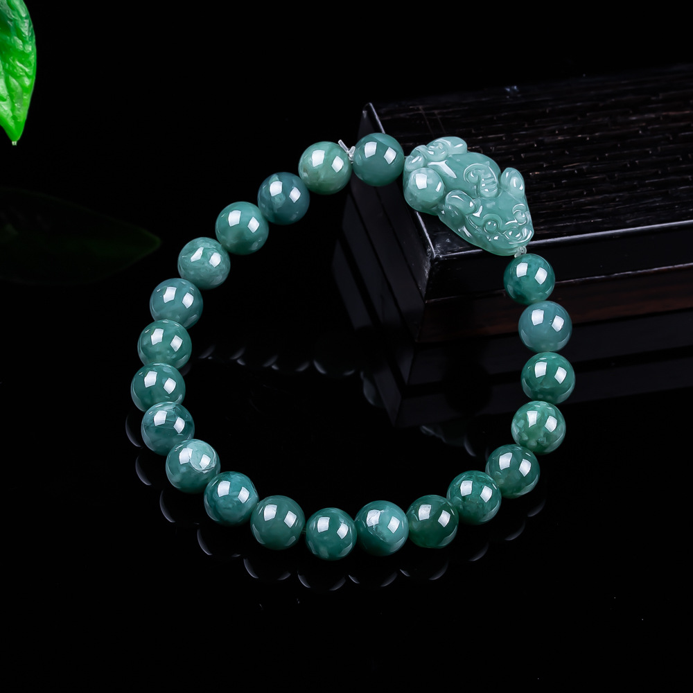 Vintage Items - Natural Burmese Jadeite Pixiu Bracelet Vintage