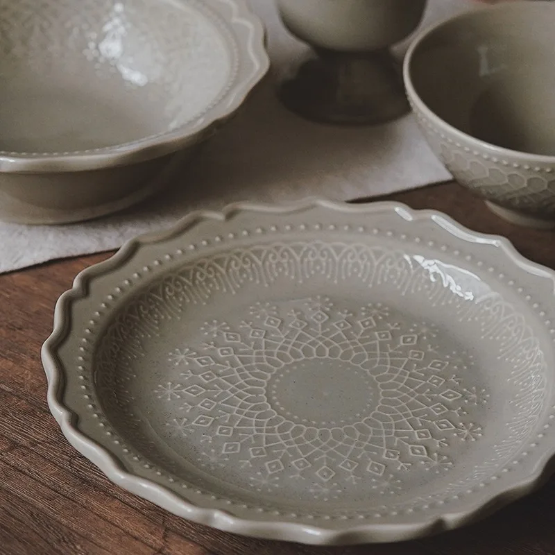 Elegant Vintage Embossed Ceram - Vintage Collectible Dishes review and price