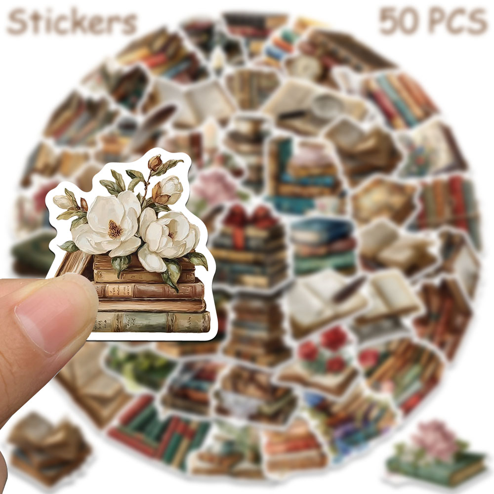 50pcs Vintage Books Stickers D - Vintage Collectible Books review and price