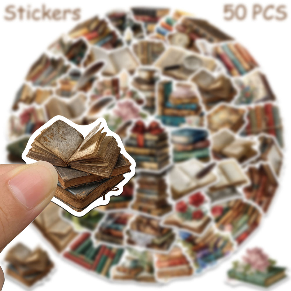 50pcs Vintage Books Stickers D - Vintage Collectible Books review and price