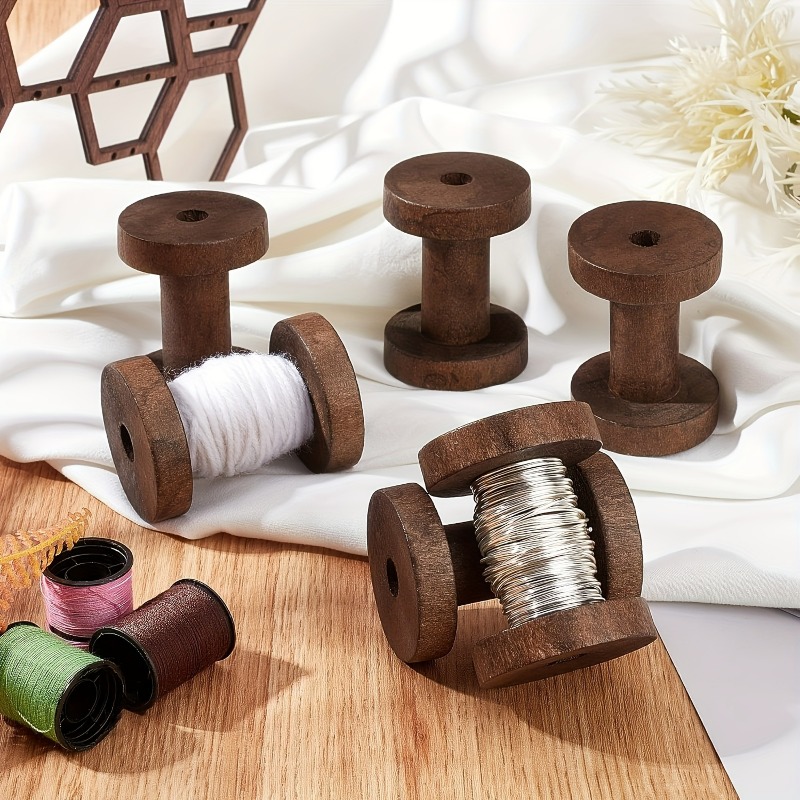 6Pcs Vintage Wooden Spools DIY - Typewriter Ribbon Roll review and price