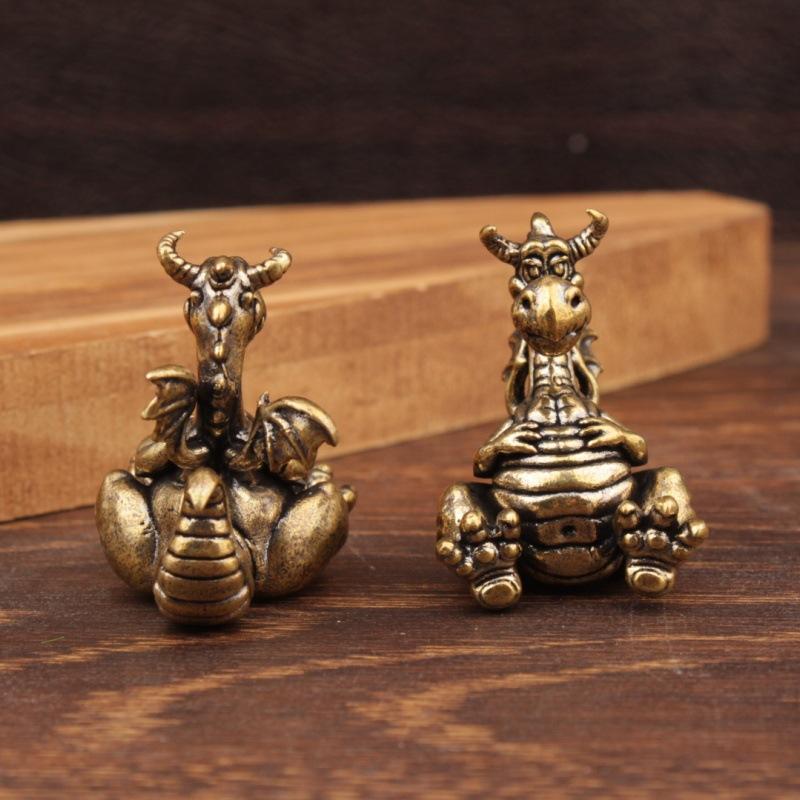 Cute Brass Dragon Figurines Vi - Vintage Cartoon Collectible review and price