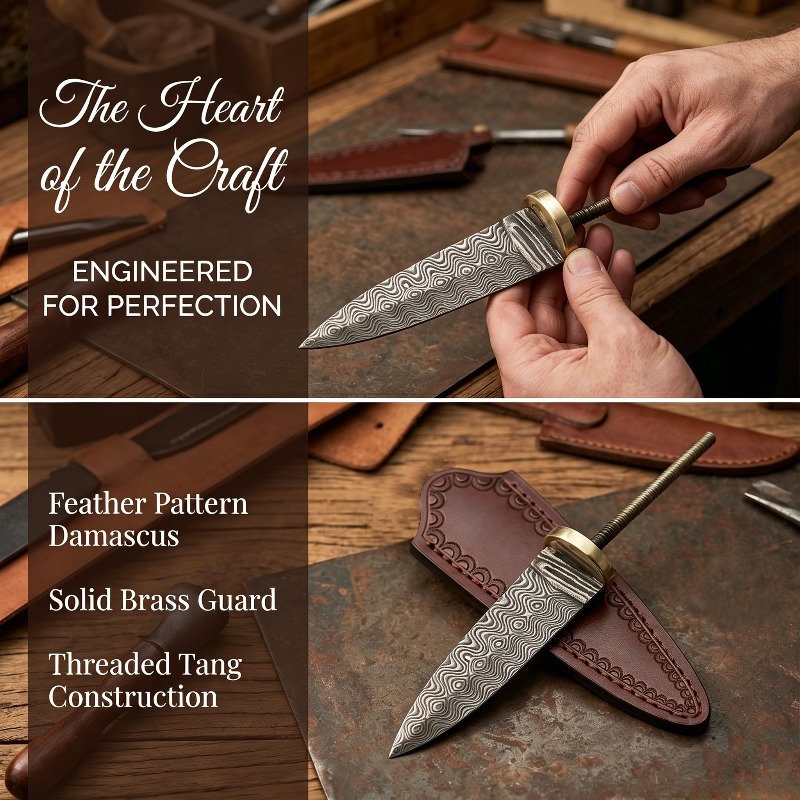 Vintage Damascus Steel Tea Kni - Vintage Collectible Knives review and price