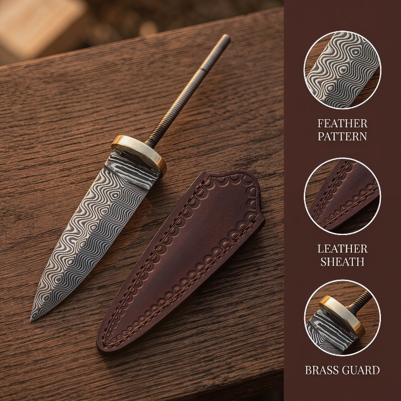 Vintage Damascus Steel Tea Kni - Vintage Collectible Knives review and price