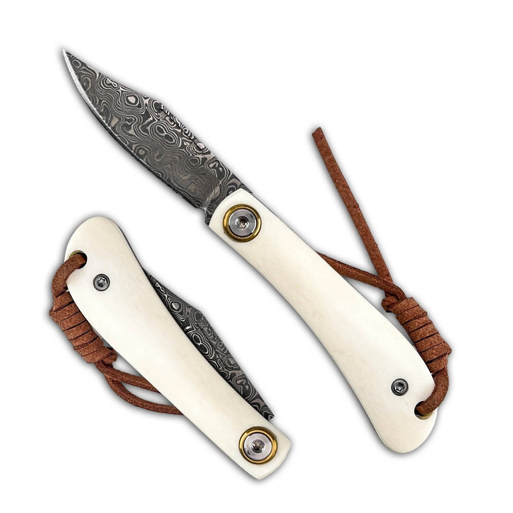 Vintage Damascus Folding EDC P - Vintage Collectible Knives review and price